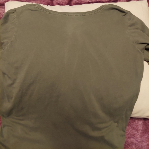 Cabela's army green cotton long sleeve shirt - Picture 5 of 7